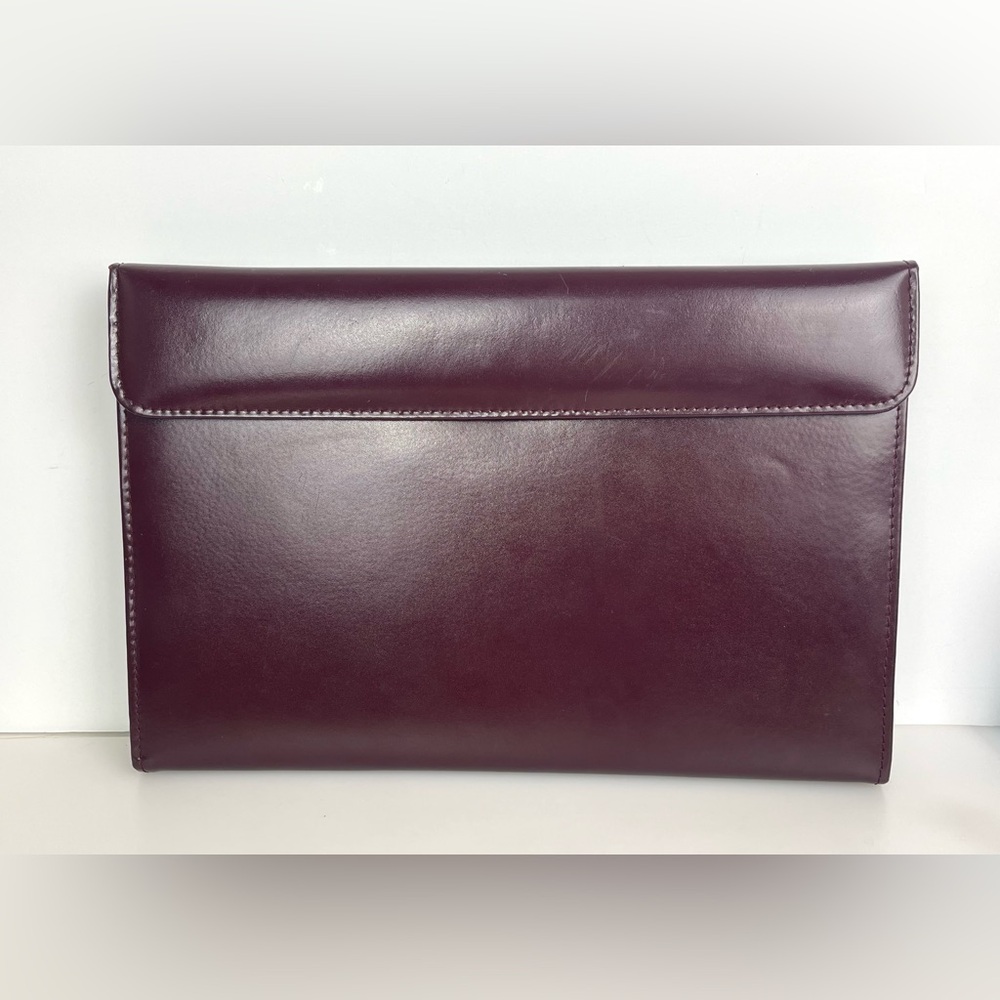 VTG Design A Day Planner Leather Brown Snap LARGE Size 14.5”Lx8.5”W